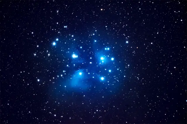 photo: shining stars of the pleiades star cluster
